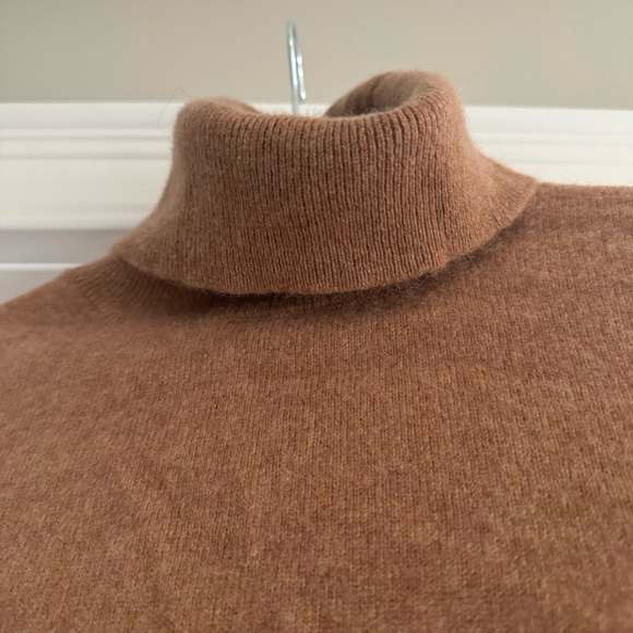 Mango cashmere turtleneck sweater in brown size US M - Picture 3 of 10